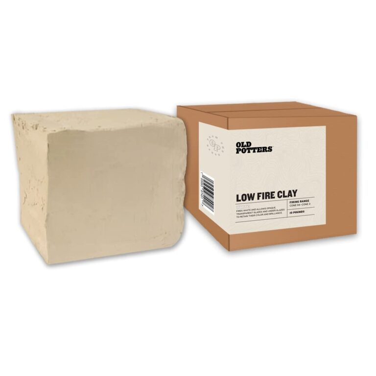 Block of low fire clay next to its cardboard box