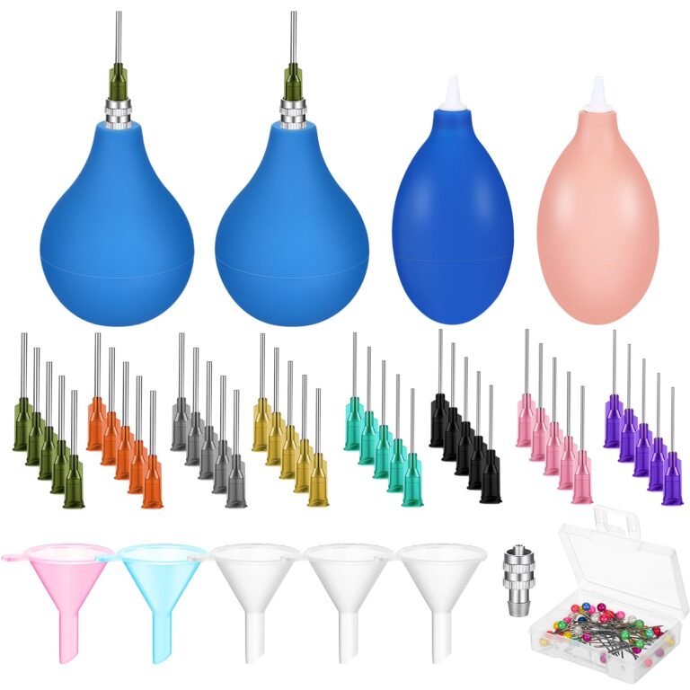 Assorted syringes, funnels, and pins for crafts or medical use