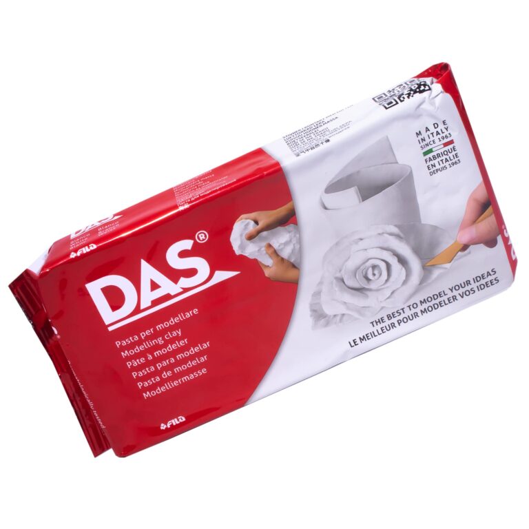 Package of DAS modeling clay with examples of clay art